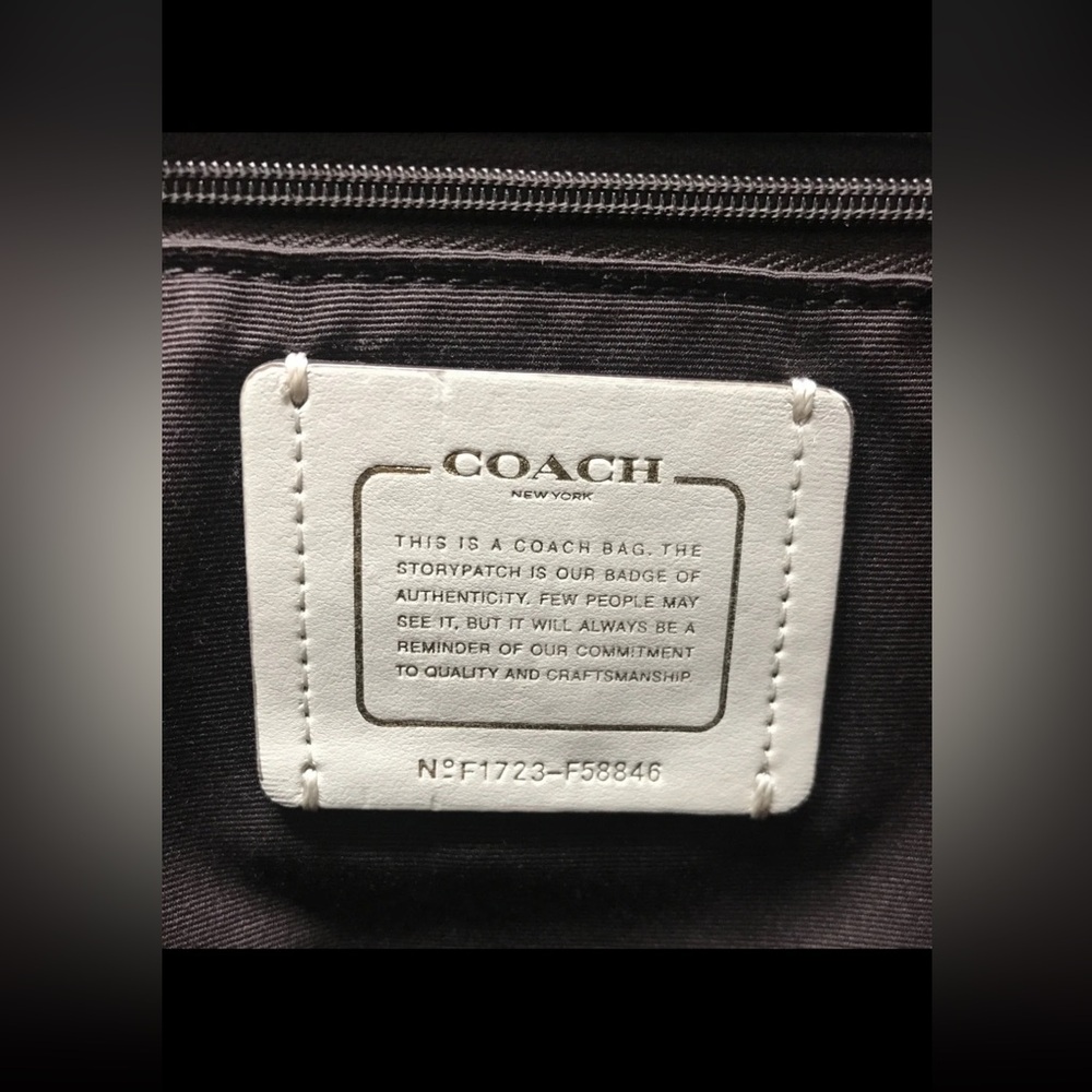 Coach City Zip Tote Shoulder Bag Large Chalk White Ivory Leather F58846 - Picture 14 of 16
